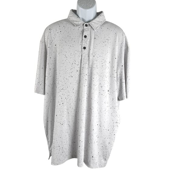 Sunday‎ Swagger Polo Shirt 3XL Short Sleeve White Blue Splatter Golf TP-3407 - Picture 3 of 12